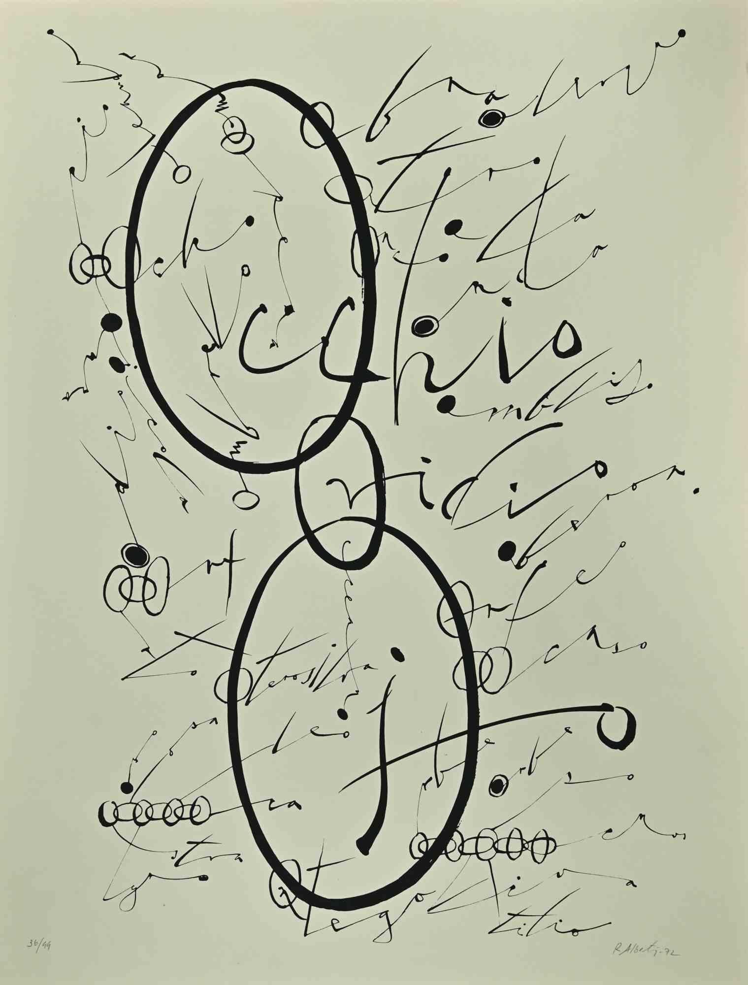 La lettera O, della serie Alphabet, è una litografia realizzata da Rafael Alberti nel 1972.

Firmato a mano e datato sul margine inferiore destro. 

Numerato a matita nella parte inferiore, da un'edizione di 99 stampe.

Buone condizioni


L'opera