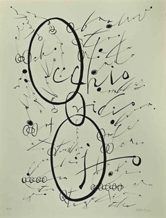 Vintage Letter O - Lithograph by Rafael Alberti - 1972