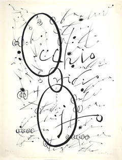 Letter O - Original Lithograph by Rafael Alberti - 1972