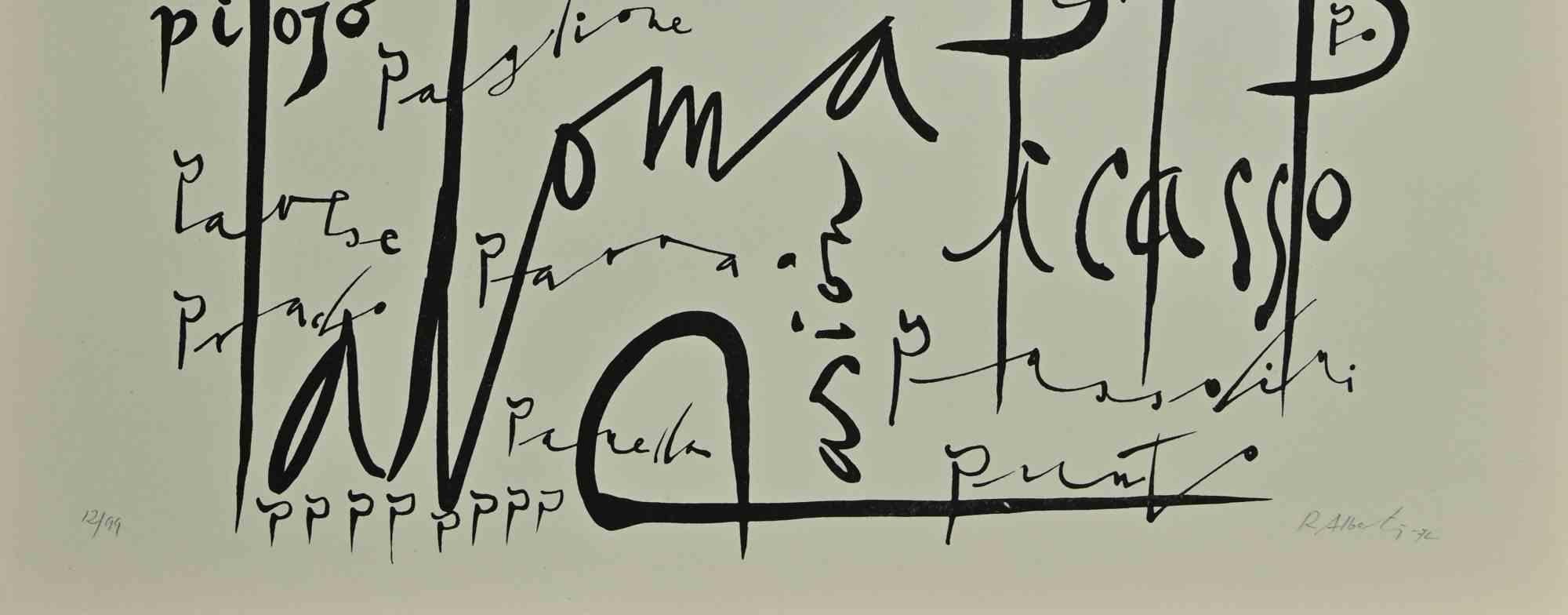 Letter P - Lithograph by Rafael Alberti - 1972 For Sale 1