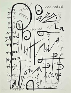 Letter P - Lithographie de Rafael Alberti - 1972