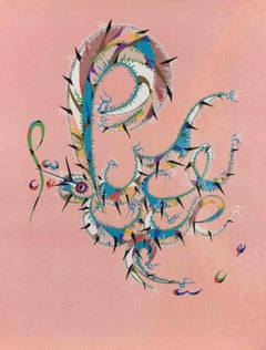 Letter P - Lithograph by Rafael Alberti - 1972