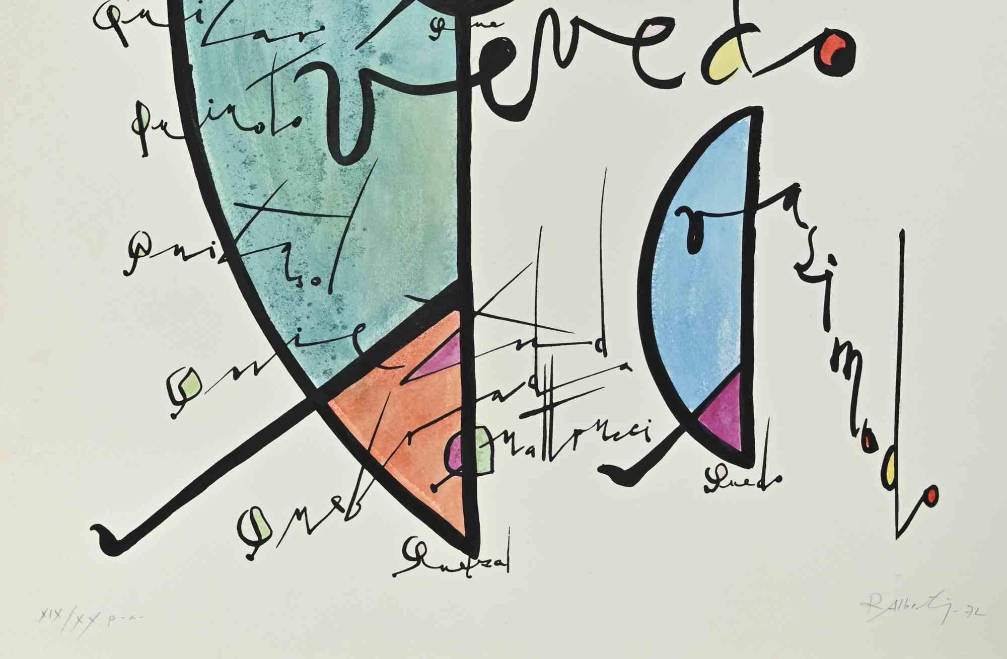 Letter Q - Lithograph by Rafael Alberti - 1970s For Sale 1