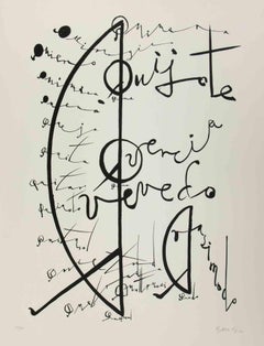 Vintage Letter Q - Lithograph by Rafael Alberti - 1973