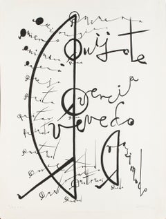 Letter Q - Original Lithograph by Raphael Alberti - 1972