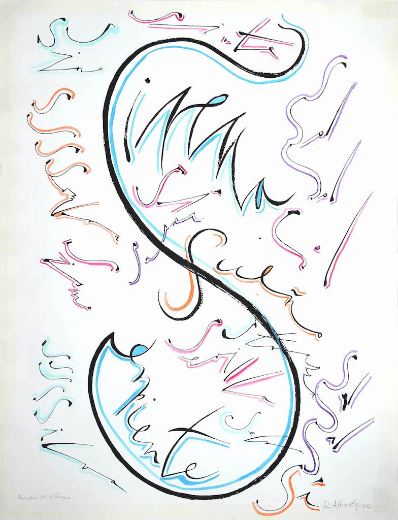 Lettera S di Rafael Alberti, dalla serie Alphabet,  è una litografia originale realizzata da Rafael Alberti nel 1972.

Firmato a mano, datato.

Lo stato di conservazione è molto buono.

L'opera d'arte rappresenta la lettera S dell'alfabeto, con una