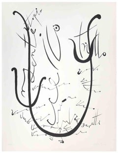 Letter U - Lithograph by Rafael Alberti - 1972