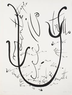 Letter U - Original Lithograph by Raphael Alberti - 1972