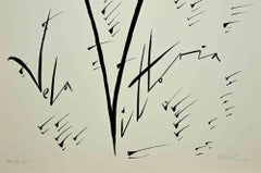 Letter V - Lithograph by Rafael Alberti - 1972