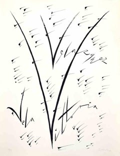 Buchstabe V – Lithographie von Rafael Alberti – 1972