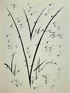 Letter V - Lithograph by Rafael Alberti - 1972