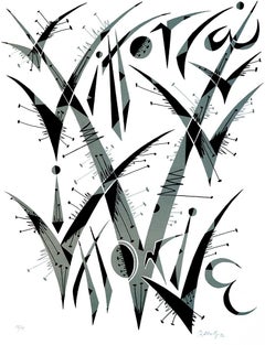 Lithographie sur papier signée « V », édition de 99 exemplaires, de l'époque, 1972