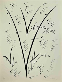 Letter V - Lithograph by Rafael Alberti - 1972