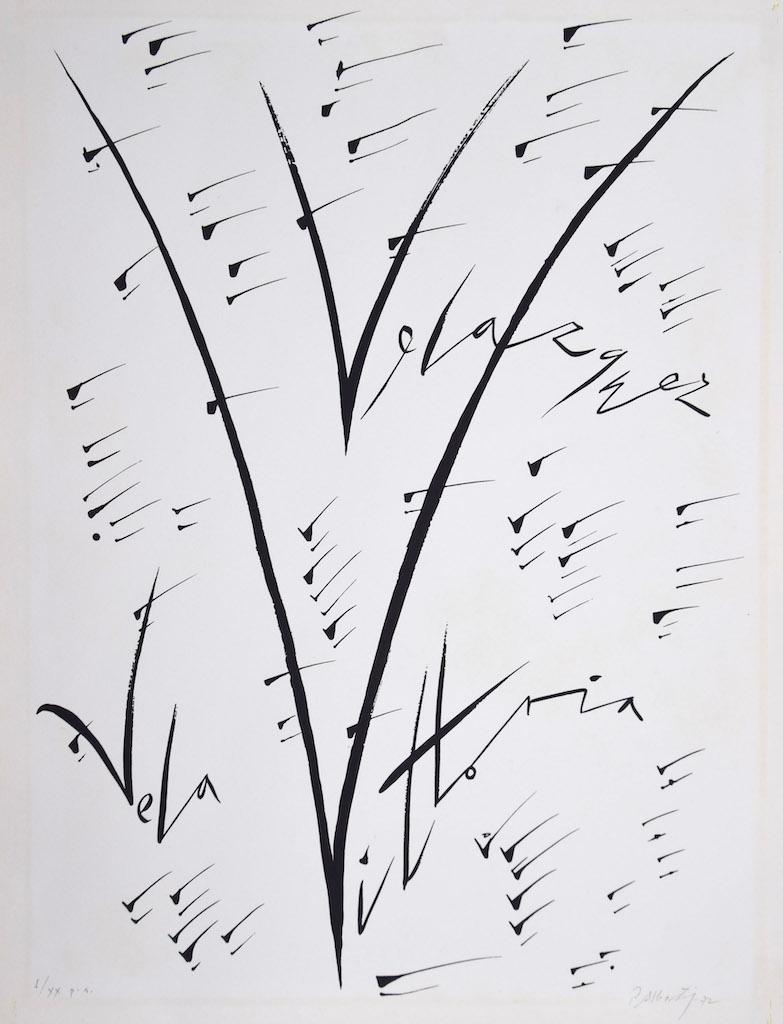 Lettre V par Rafael Alberti, de la série Alphabet,  est une lithographie originale, réalisée par Rafael Alberti en 1972.

Signé à la main, numéroté, édition de I/XX tirages

L'état de conservation est très bon.

L'œuvre représente la lettre V de