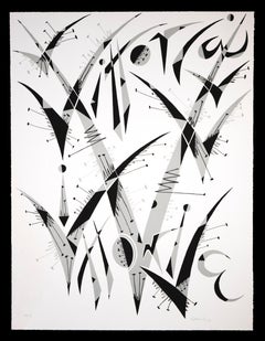 Letter V - Original Lithograph by Raphael Alberti - 1972