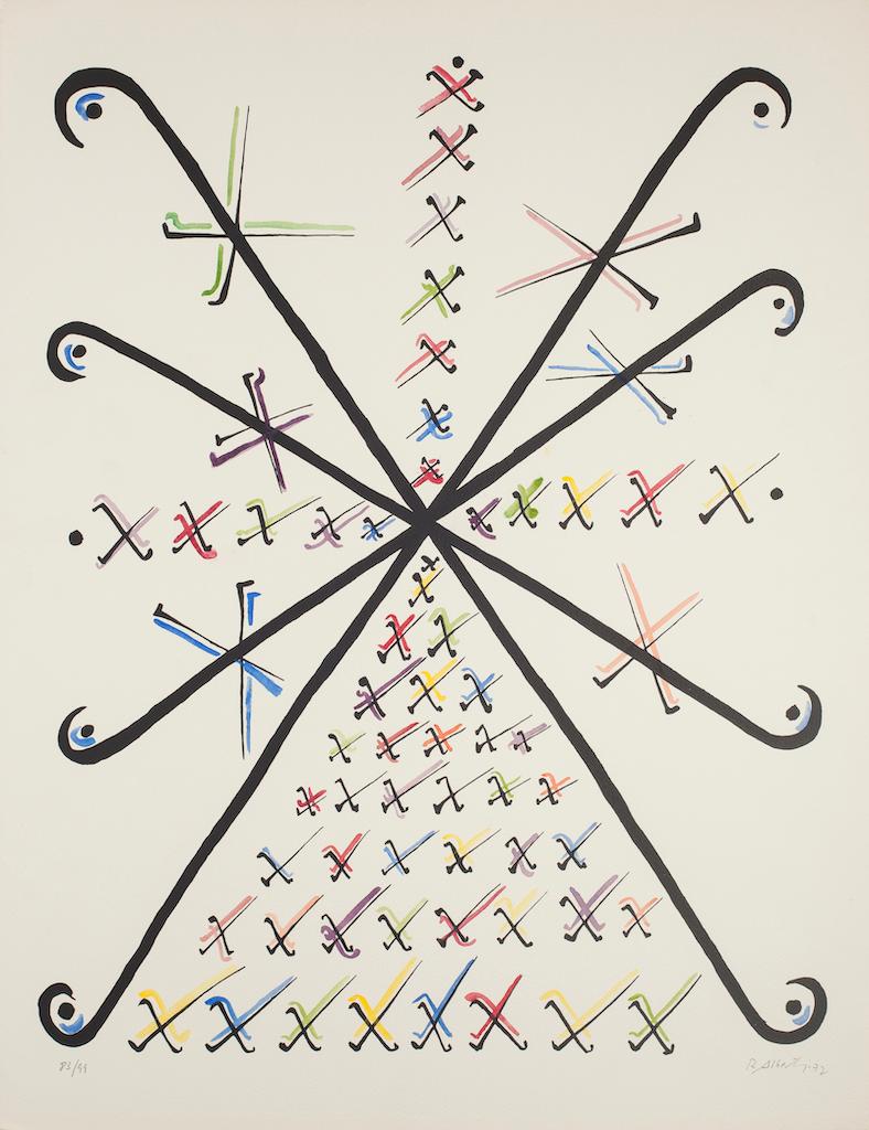 Brief X – handkolorierte Lithographie von Raphael Alberti – 1972