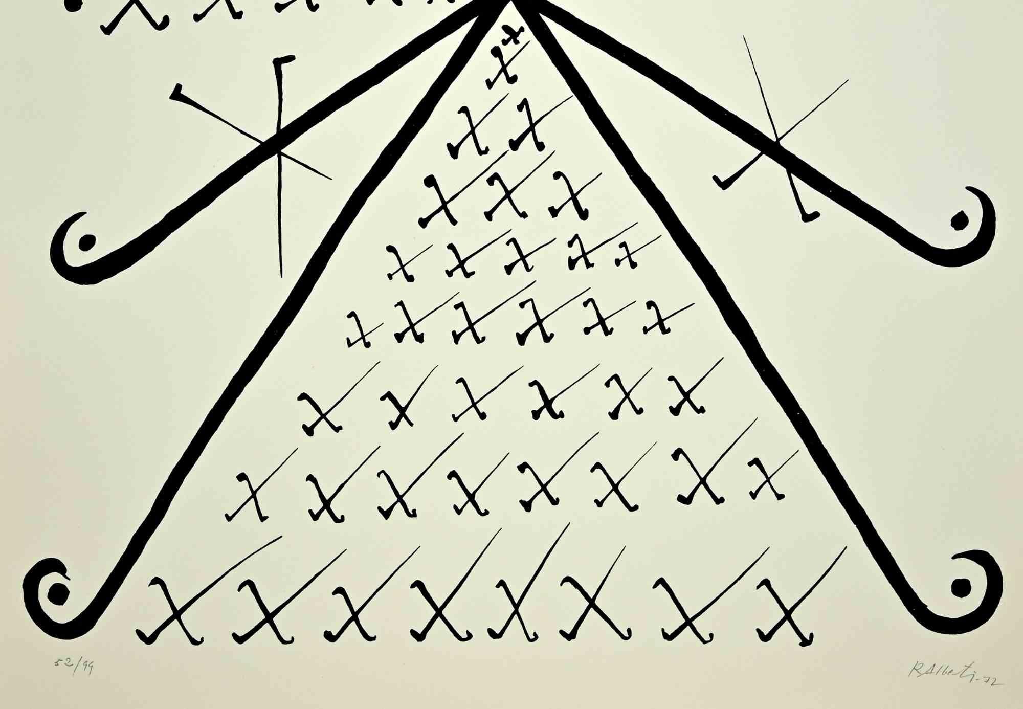 Letter X - Lithograph by Rafael Alberti - 1972 For Sale 1