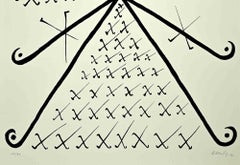 Lettera X - Litografia di Rafael Alberti - 1972