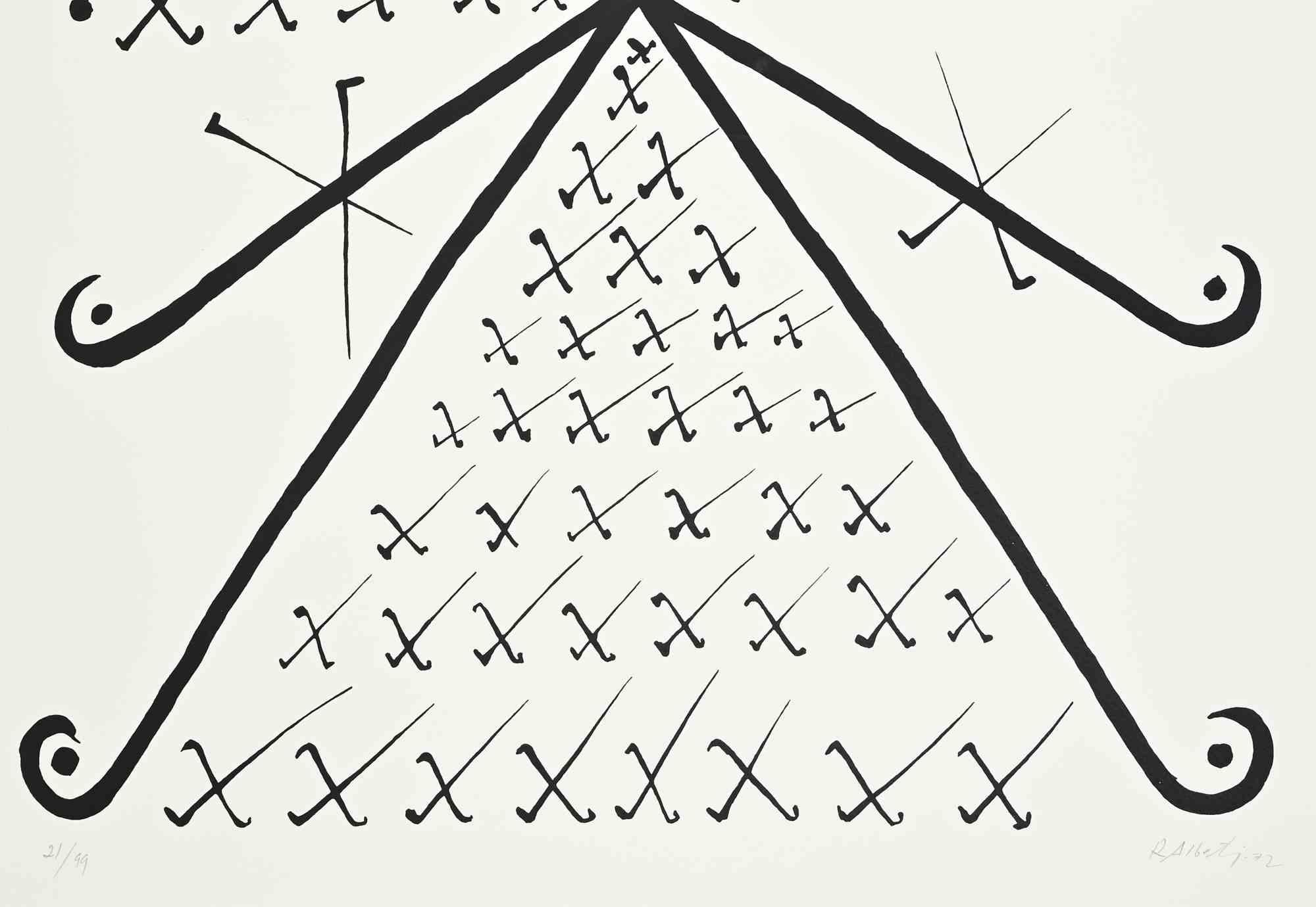 Buchstabe X – Lithographie von Rafael Alberti – 1972 im Angebot 1