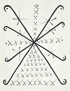 Lettera X - Litografia di Rafael Alberti - 1972