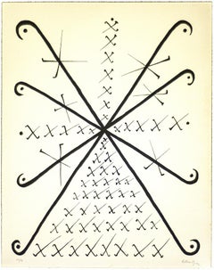 Letter X - Original Lithograph by Rafael Alberti - 1972