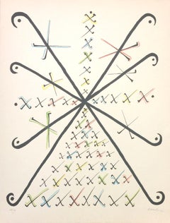 Letter X - Original Lithograph by Raphael Alberti - 1972