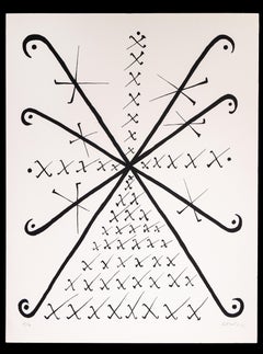 Letter X - Original Lithograph by Raphael Alberti - 1972