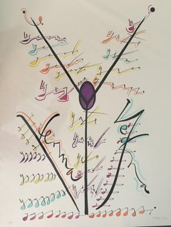 Letter Y - Lithograph by Rafael Alberti - 1972