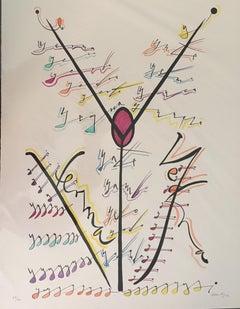 Letter Y - Lithograph by Rafael Alberti - 1972