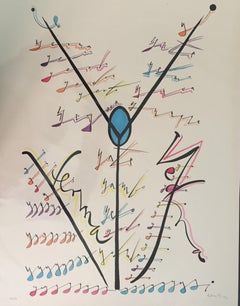 Letter Y - Lithograph by Rafael Alberti - 1972