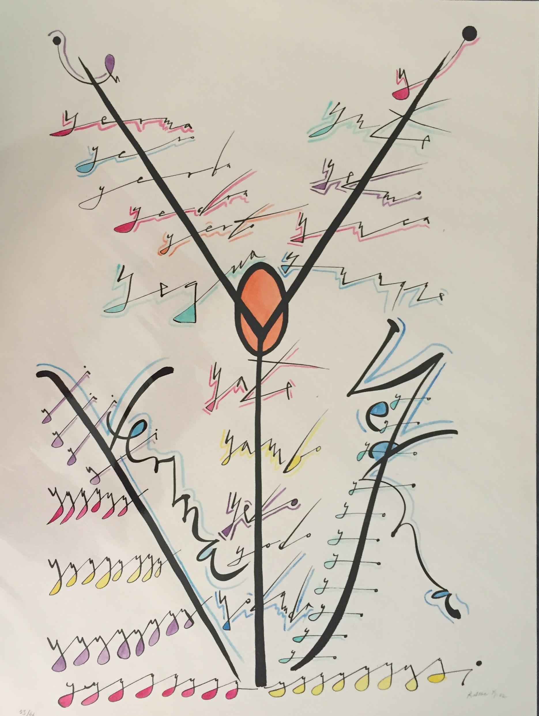 Letter Y Lithograph, Hand Signed, Edition of 99, Contemporary, 1972