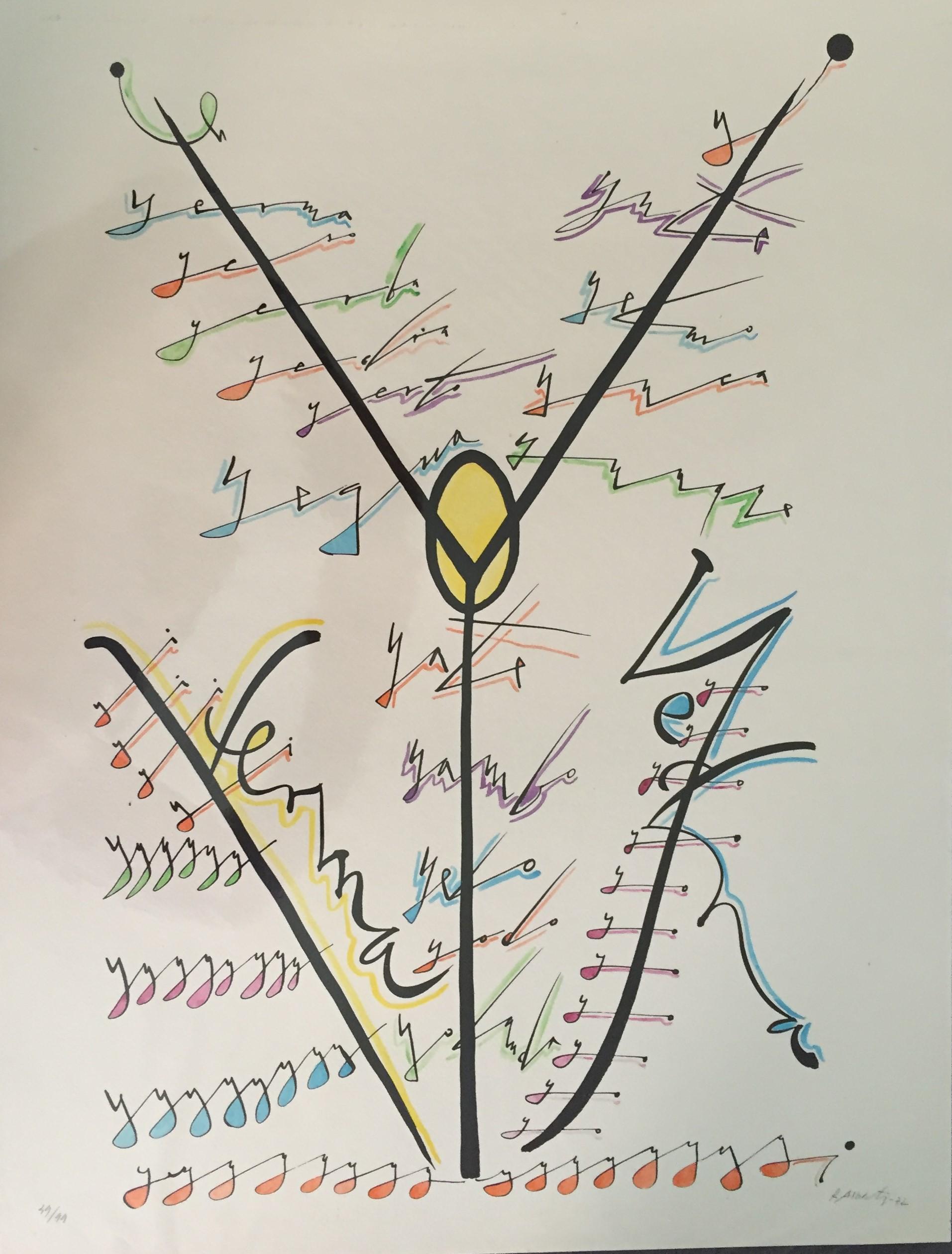 Lettre Y - Lithographie de Rafael Alberti - 1972