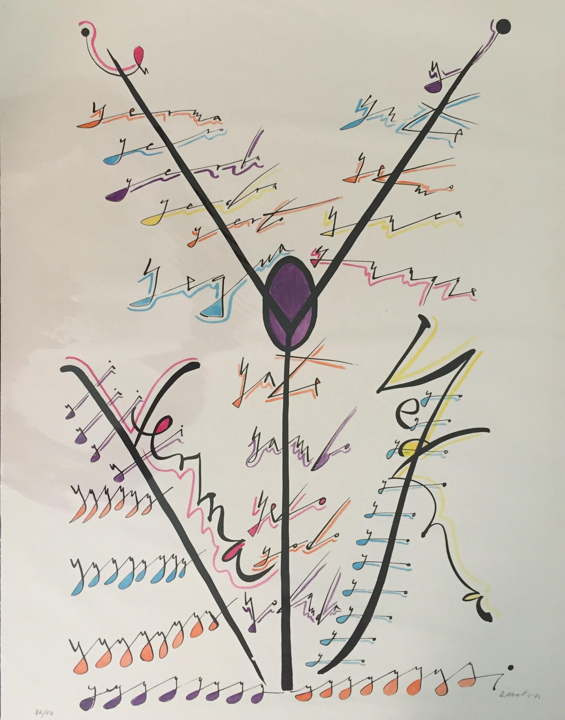 Lettre Y - Lithographie de Rafael Alberti - 1972