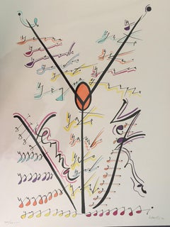 Lithographie « Lettre Y », signée à la main, édition limitée à 99 exemplaires, d'époque, 1972