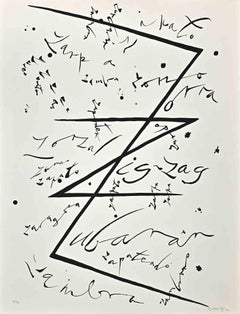 Letter Z - Lithograph by Rafael Alberti - 1972