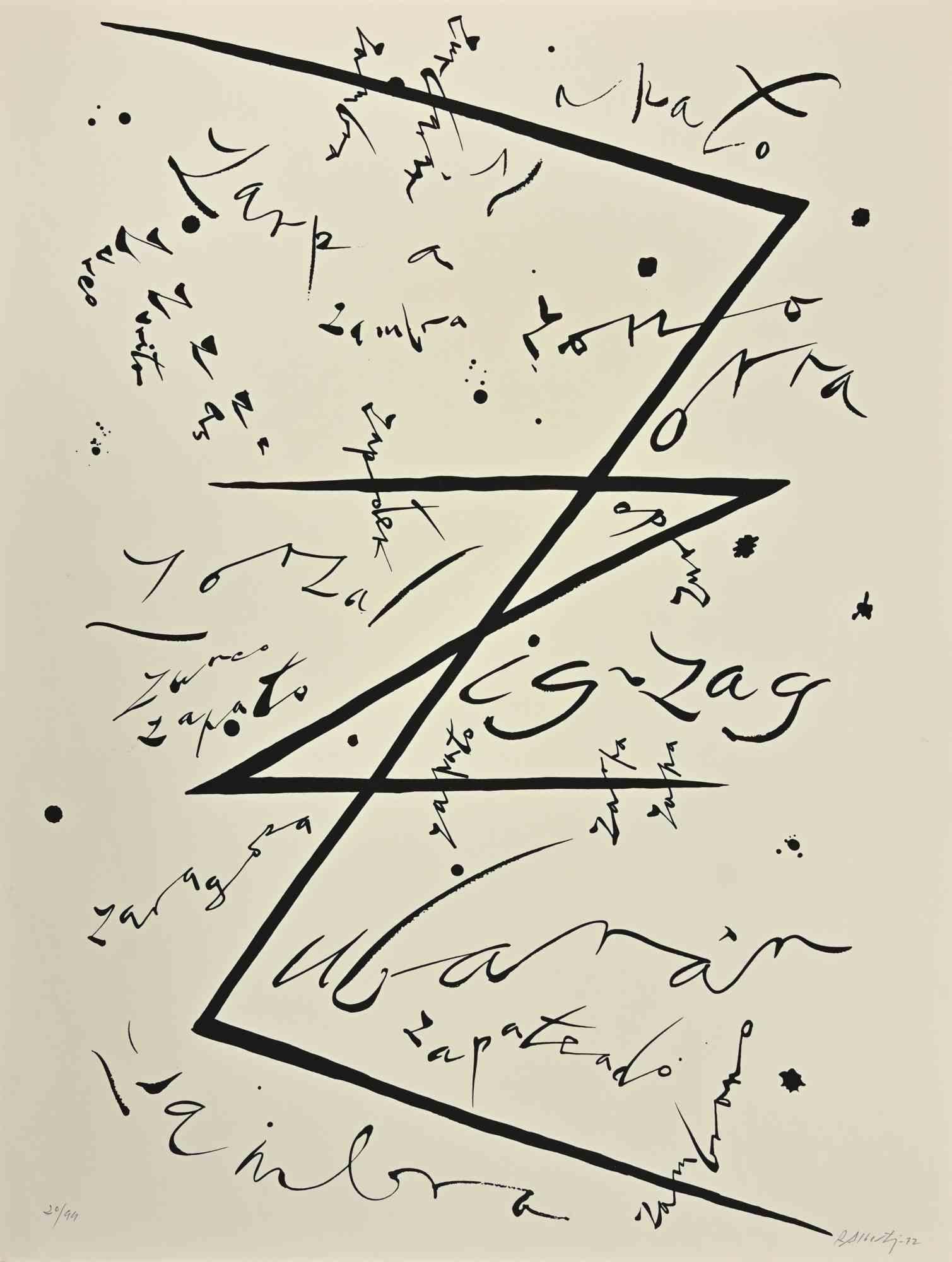 Letter Z - Lithograph by Rafael Alberti - 1972