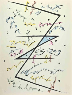 Vintage Letter Z - Lithograph by Rafael Alberti - 1972