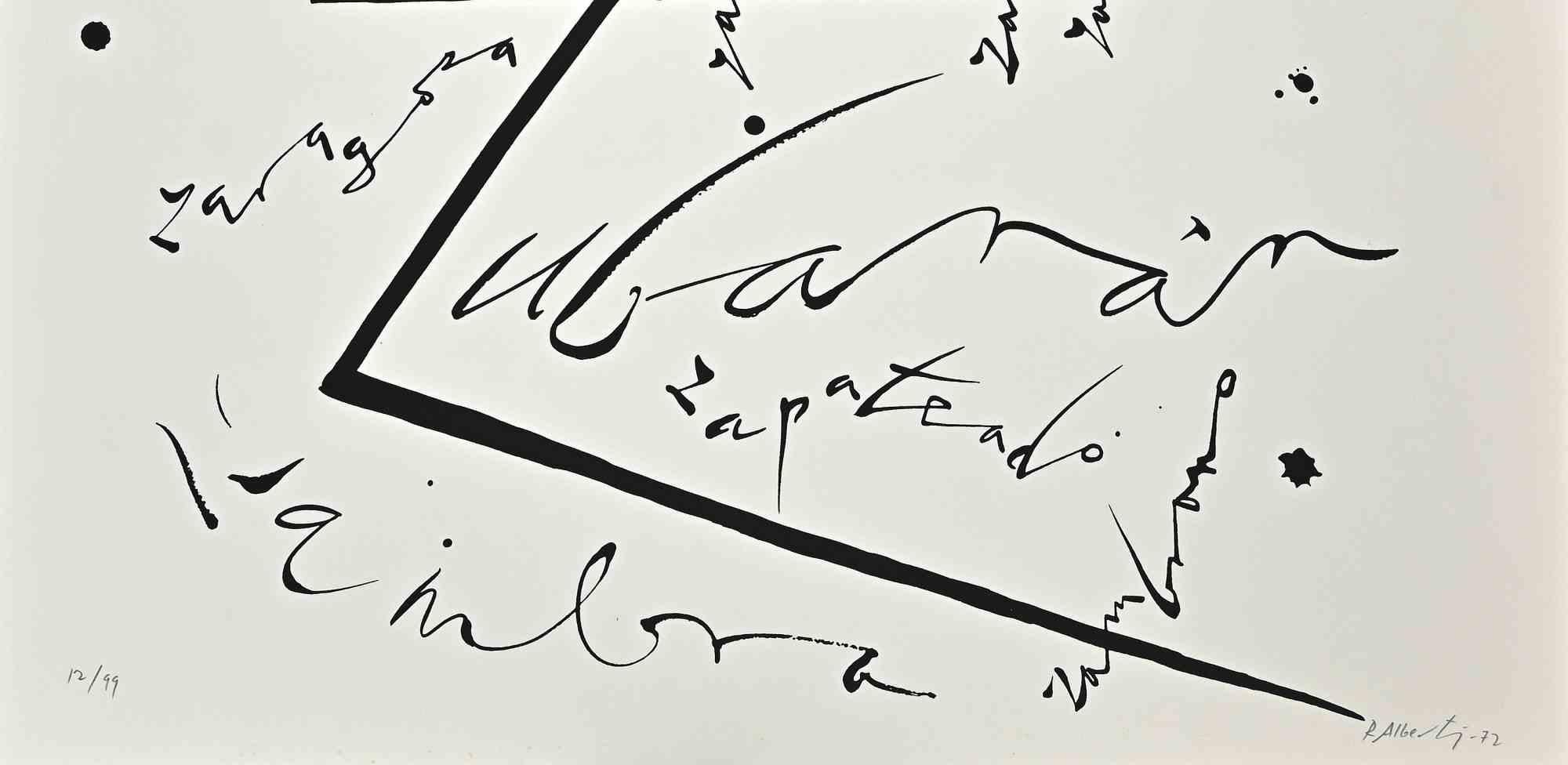 Letra Z  -  Litografía de Rafael Alberti - 1972 en venta 1