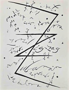 Letter Z  - Lithograph by Rafael Alberti - 1972