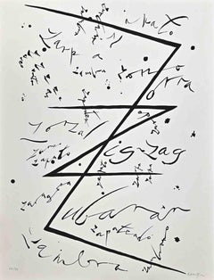 Letter Z  - Lithograph by Rafael Alberti - 1972