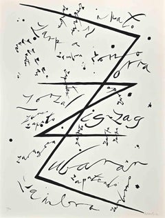 Letter Z  -  Lithograph by Rafael Alberti - 1972