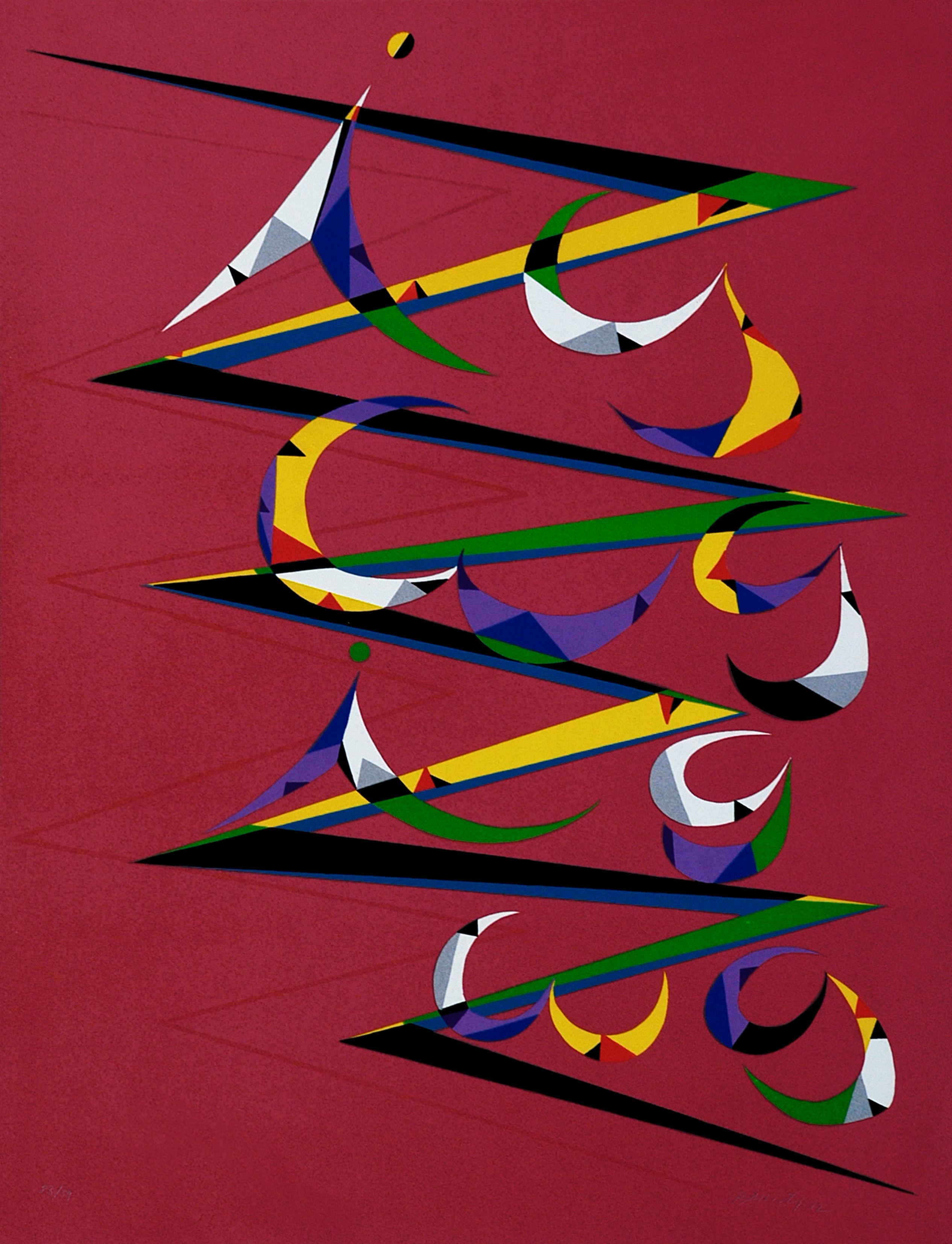 Rafael Alberti Abstract Print - Letter Z - Original Lithograph by Raphael Alberti - 1972