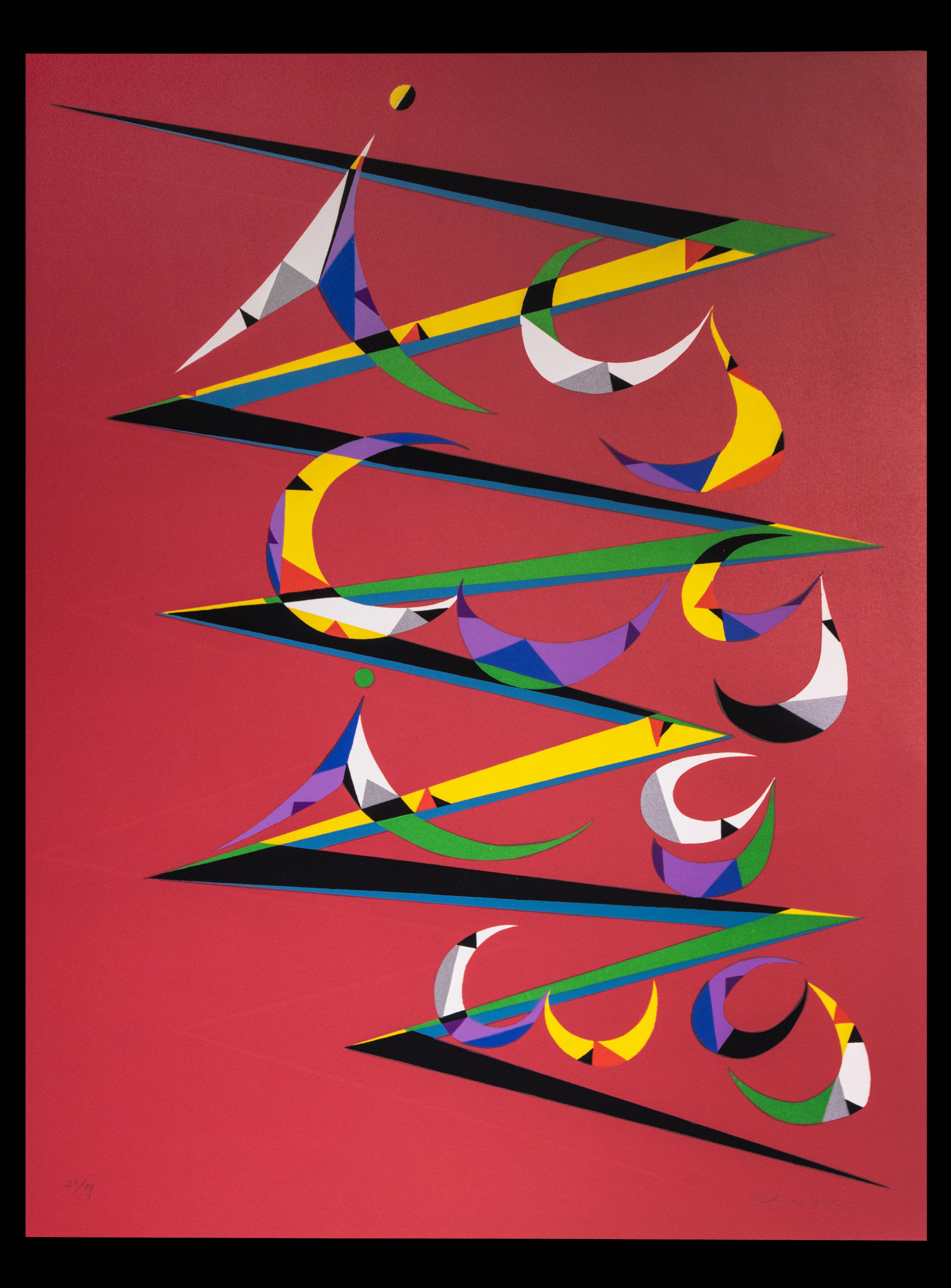 Abstract Print Rafael Alberti - Lettre Z - Lithographie originale de Raphaël Alberti - 1972