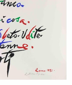 Il lirismo dell'alfabeto - Litografia di Rafael Alberti - 1972