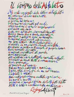 El lirismo del alfabeto - Litografía de Rafael Alberti - 1972