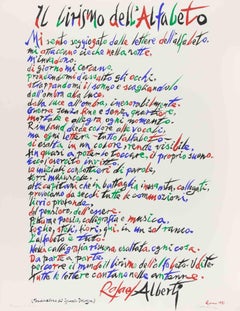 Die Lyrik des Alphabets – Lithografie von Rafael Alberti – 1972
