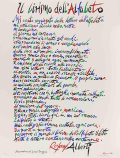 Il lirismo dell'alfabeto - Litografia di Rafael Alberti - 1972