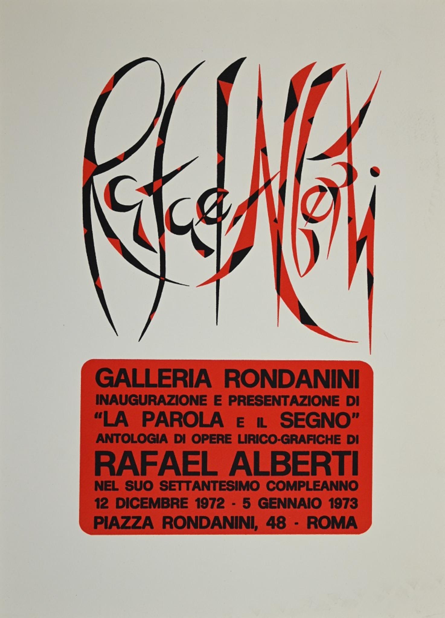 The Word and the Sign - Screen Print by Rafael Alberti - 1973