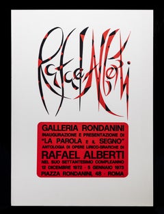The Word and the Sign - Original Screen Print by Rafael Alberti - 1973