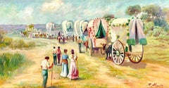 Óleo sobre cobre - Romería del Rocío.